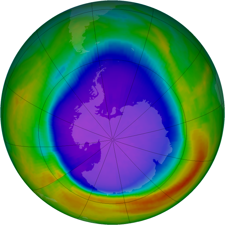 Antarctic ozone map for 23 September 2000